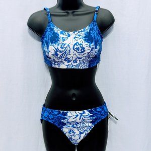 Lauren Ralph Lauren Blue Floral Two Piece Swimsuit